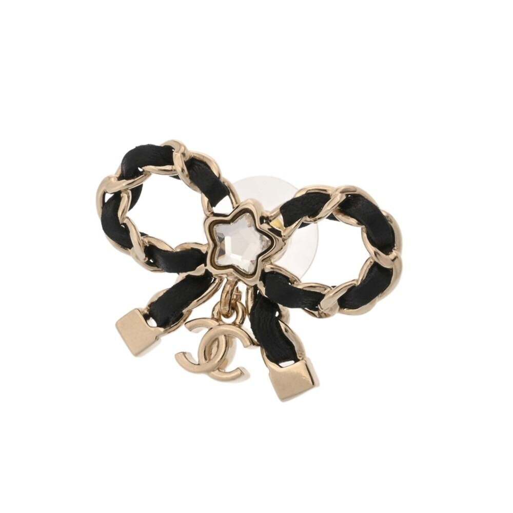 CHANEL Gold Leather Earrings - Picture 6 of 11